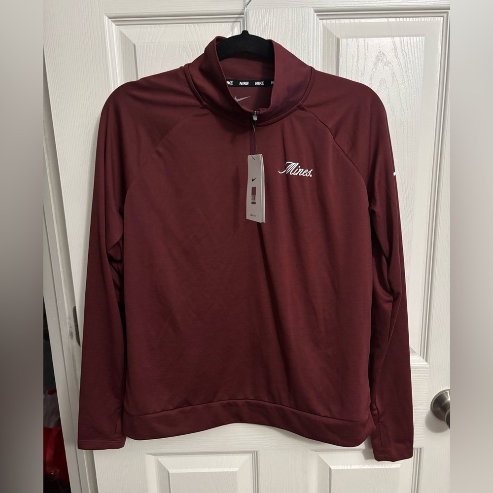 NEW Nike | 1/2‎ Zip Women’s Pacer Pullover School of Mines W53966 Dark Red Sz M